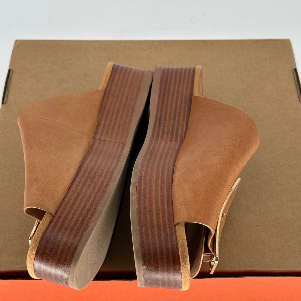 Kelsi Dagger Dover Light Saddle Platform Leather Brown Sandals Women's 9 - Picture 11 of 11